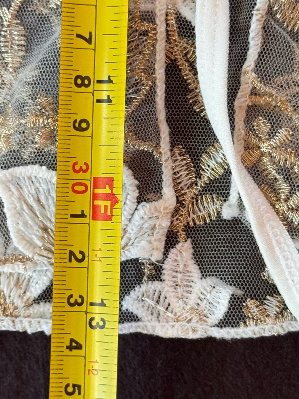 Embroidered Sheer Tie-Front Blouse - Cream - Picture 6 of 7